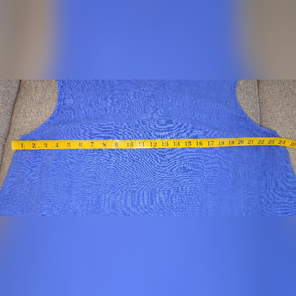 Match Point Blue Linen Sleeveless Top - Picture 5 of 6